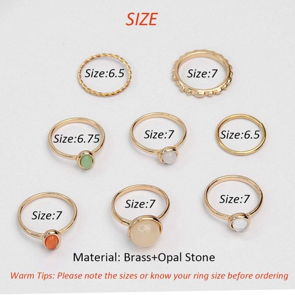 7-19pcs Silver Star Moon Knuckle Ring Set for Women Vintage Stackable Midi Finge - Picture 6 of 6